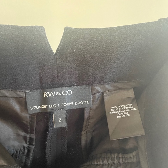 RW & Co. Black Straight Leg Pant - Picture 4 of 4